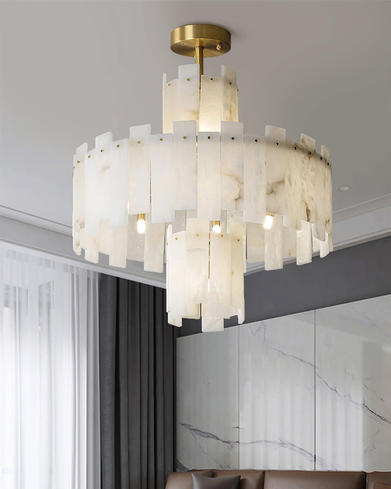Regina Alabaster Round Chandelier