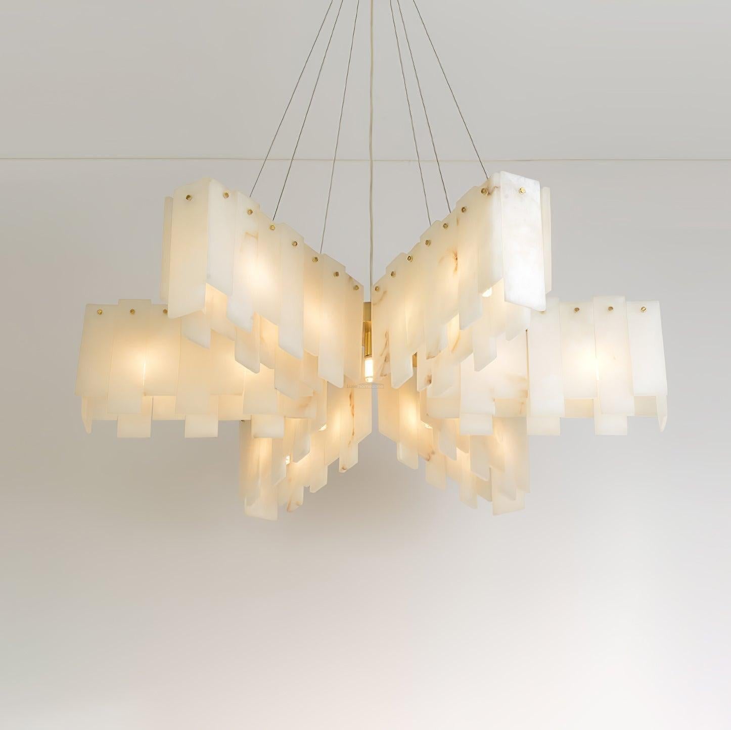 Alabaster Cascade Tiered Chandelier 27.6
