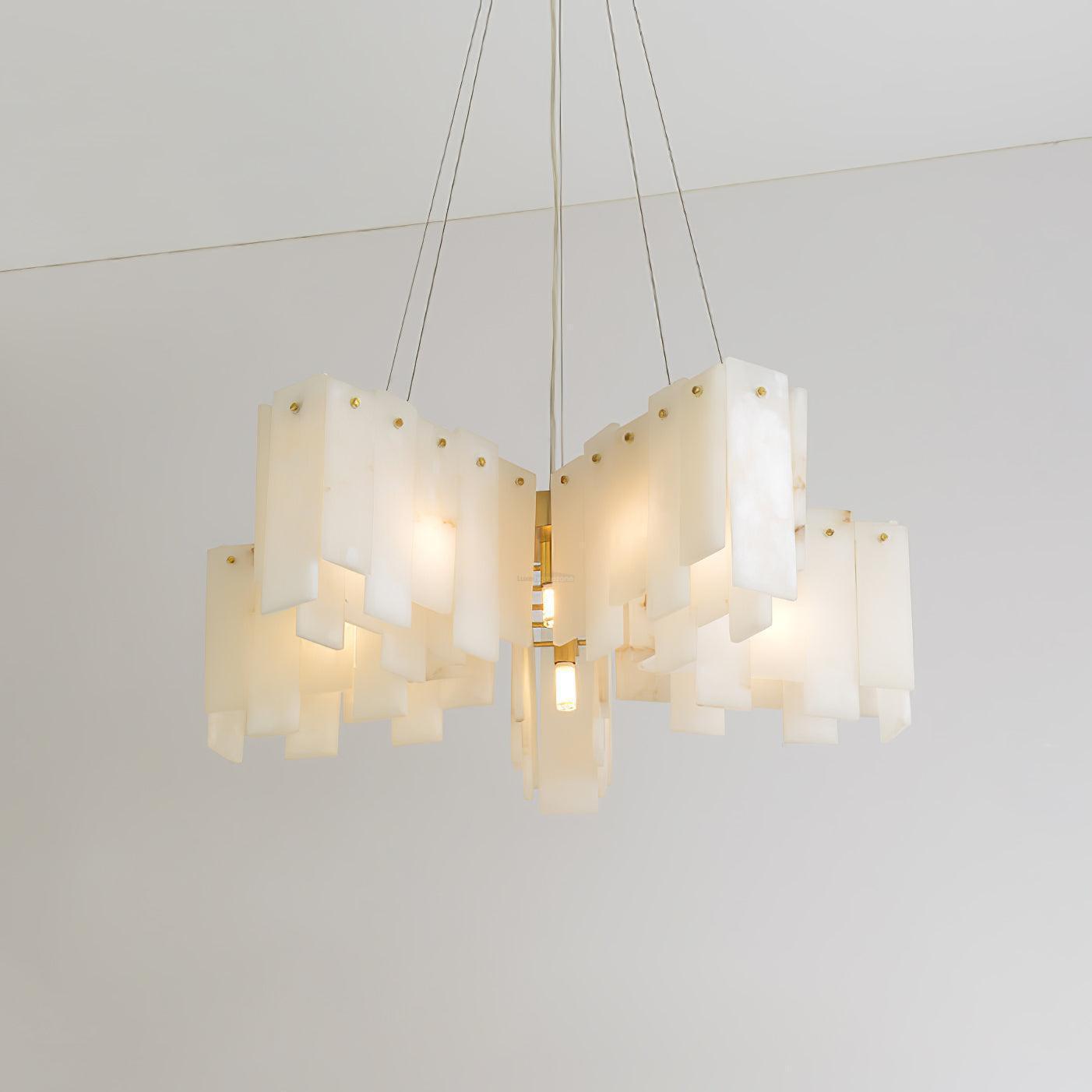 Alabaster Cascade Tiered Chandelier 27.6