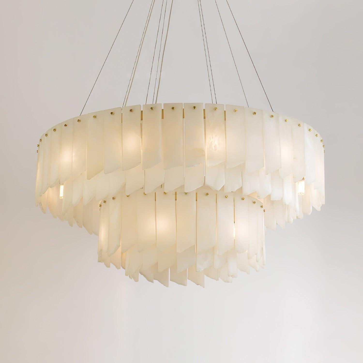 Alabaster Cascade Tiered Chandelier 27.6