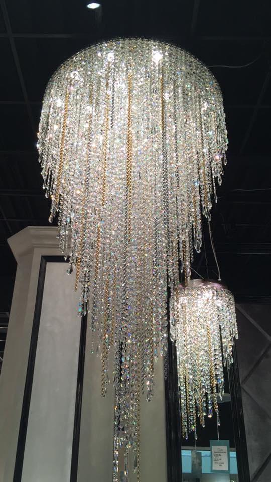Luster Gaze Opulent Cascade Crystal Tassel Chandelier - Background Shot