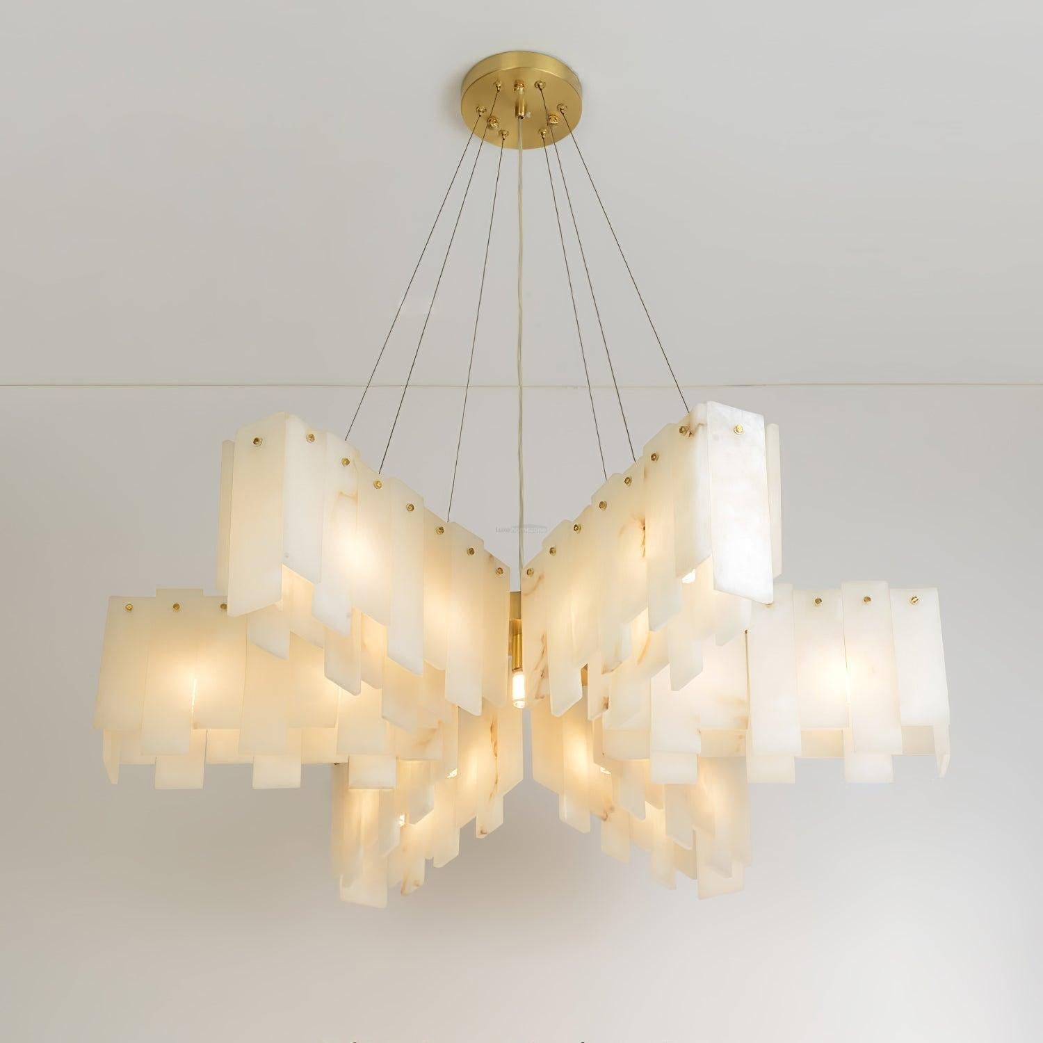 Alabaster Cascade Tiered Chandelier 27.6