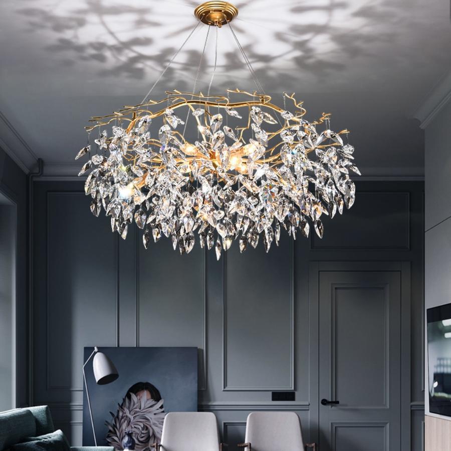 Luster Gaze Gilded Bloom Round Branch Chandelier - grand American estate foyer