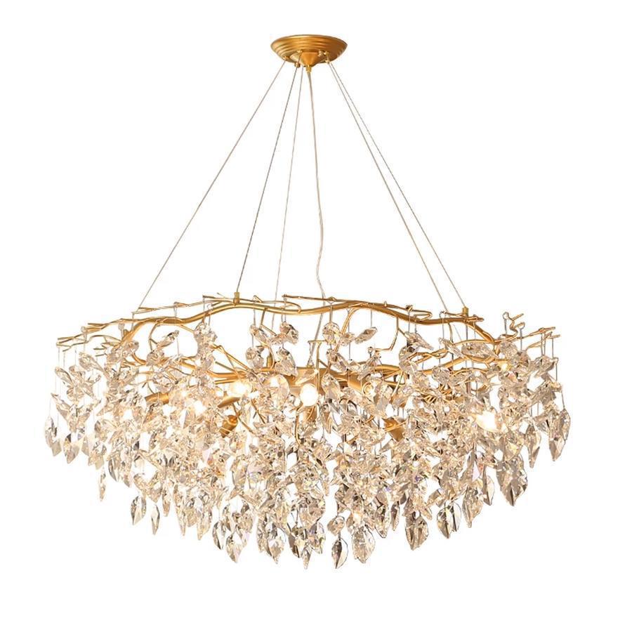 Luster Gaze Gilded Bloom Round Branch Chandelier - grand American estate foyer