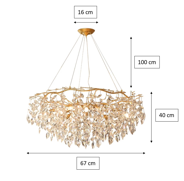 Luster Gaze Gilded Bloom Round Branch Chandelier - Background Shot