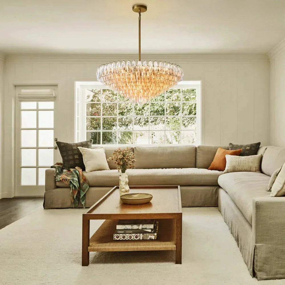 Chiaran Glass Tiered Round Chandelier