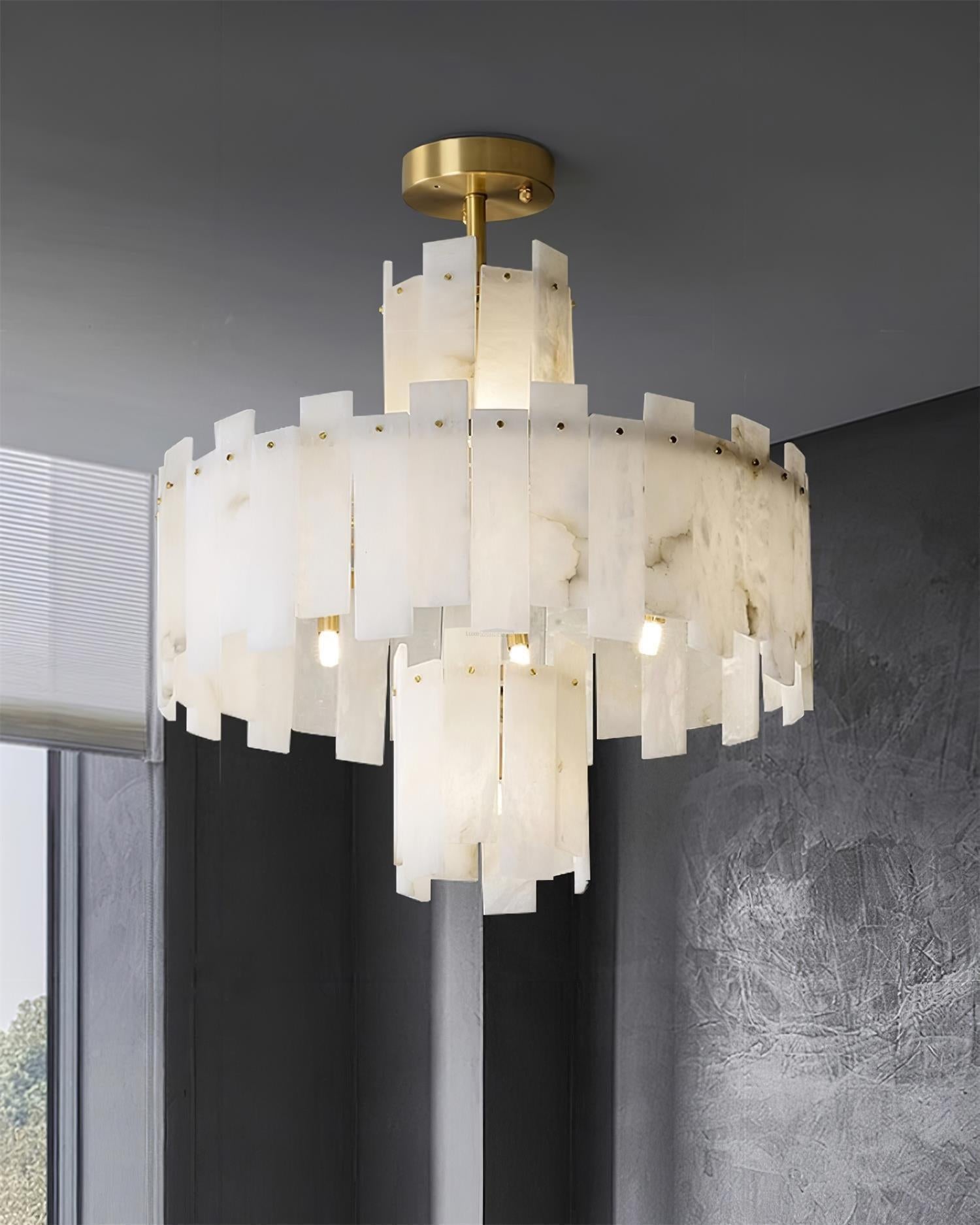 Regina Alabaster Round Chandelier