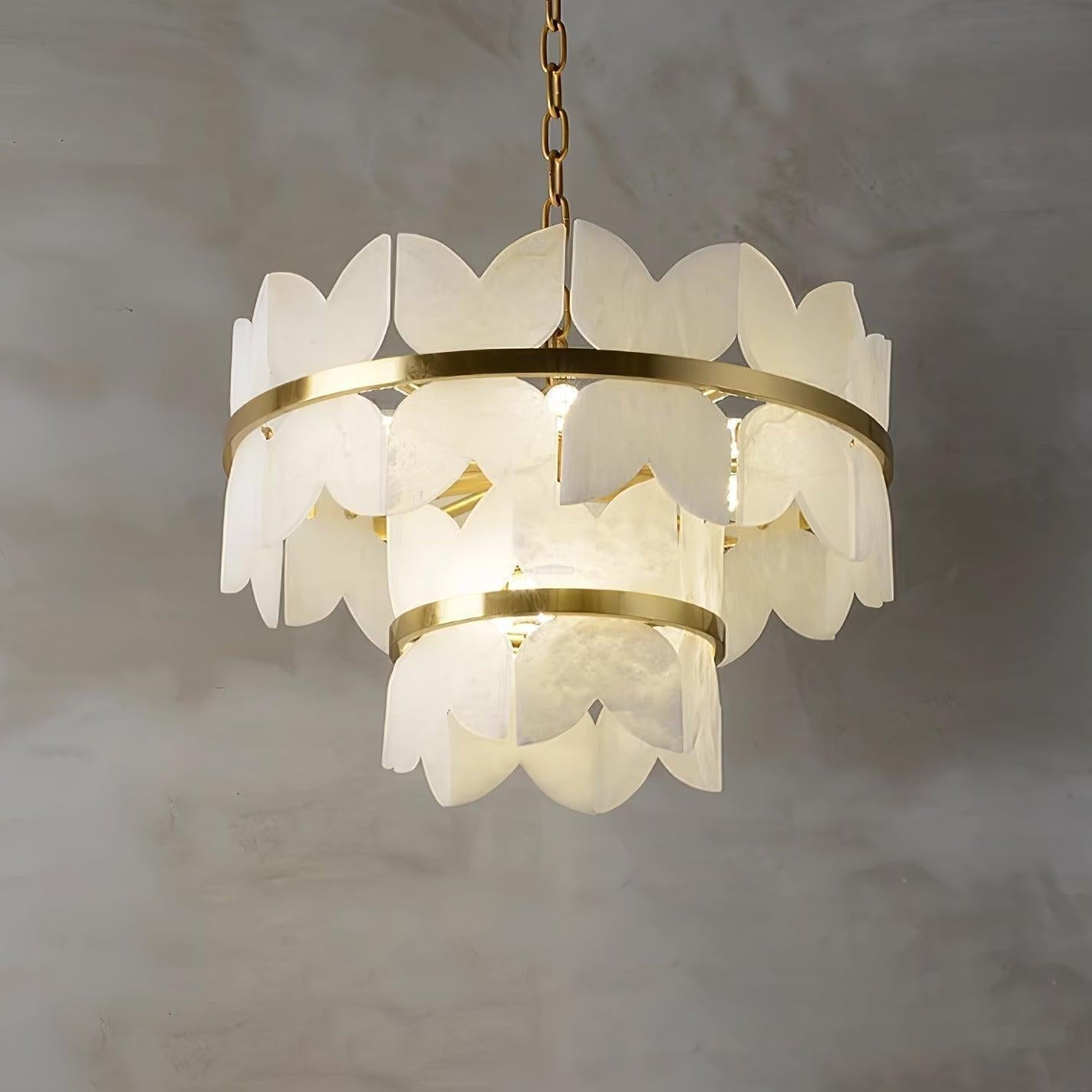 Alabaster Cloudscape Chandelier with 1/2 layer
