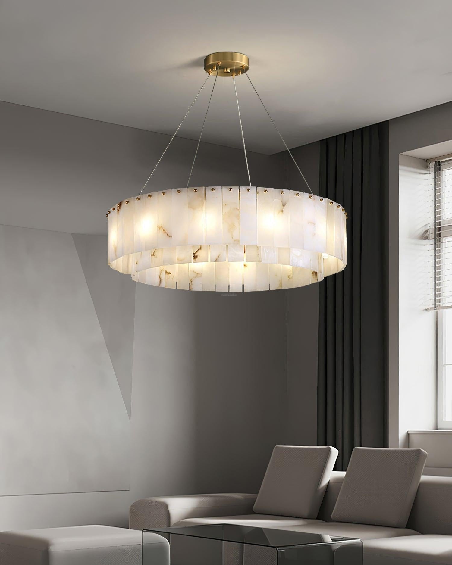 Rock Alabaster Chandelier 23.6" 31.4"