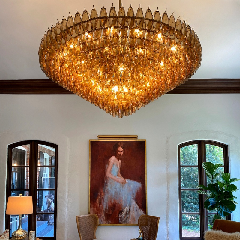 Chiaran Glass Tiered Round Chandelier