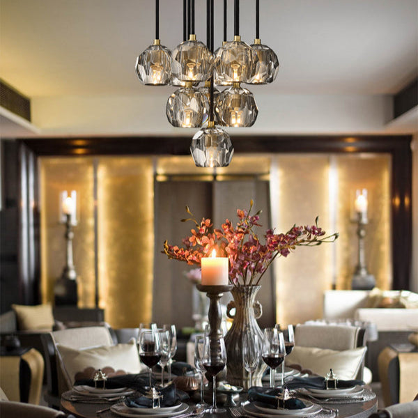 Boule Do Crystal Cluster Round Chandelier