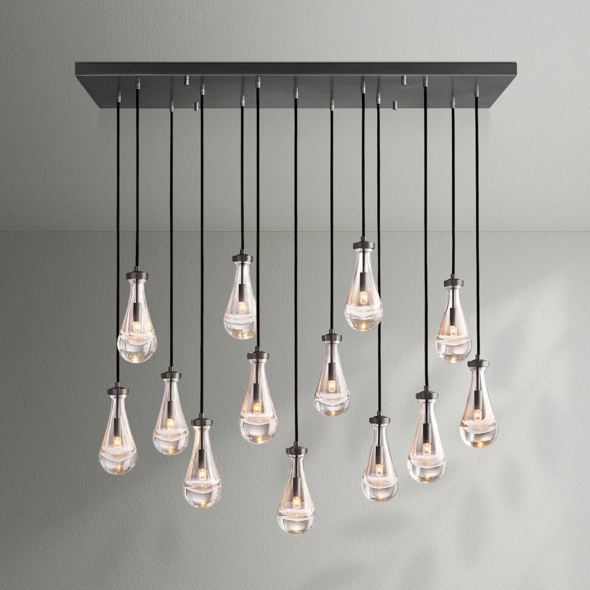 Raindrop Glass Linear Chandelier