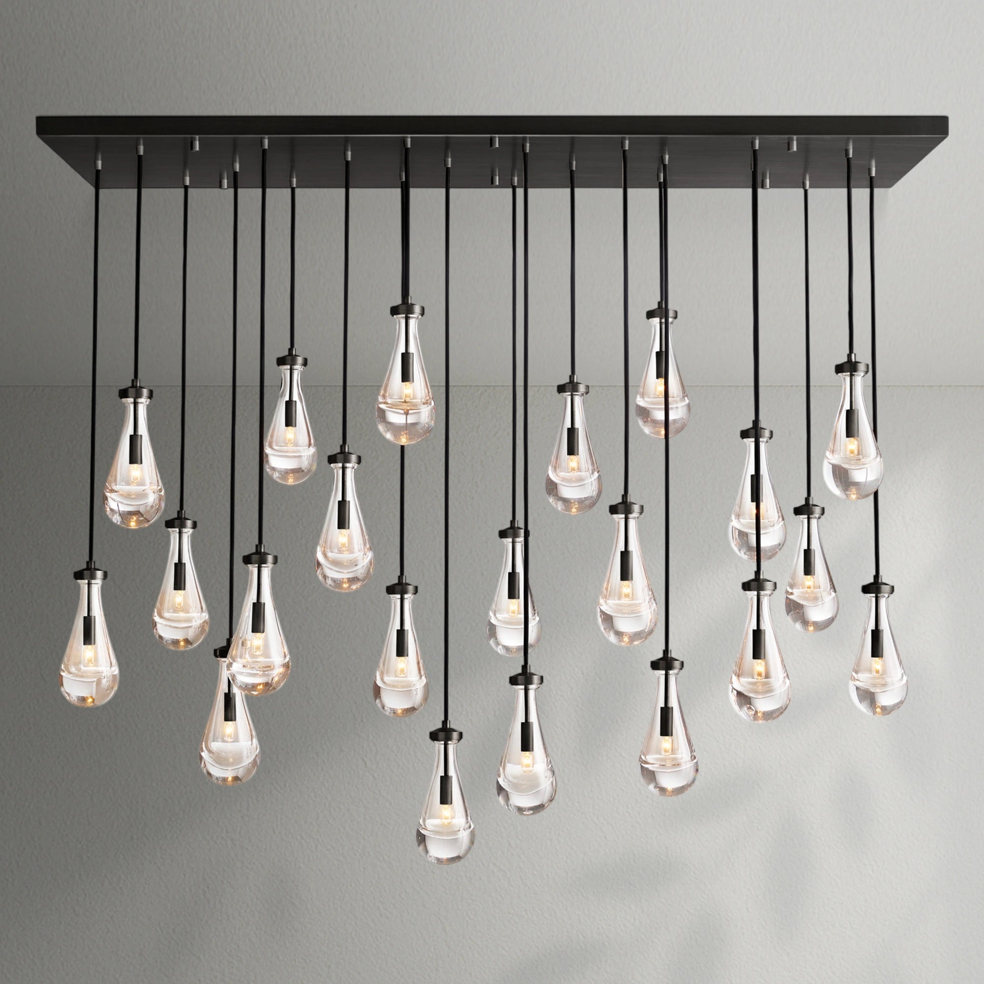 Raindrop Glass Linear Chandelier