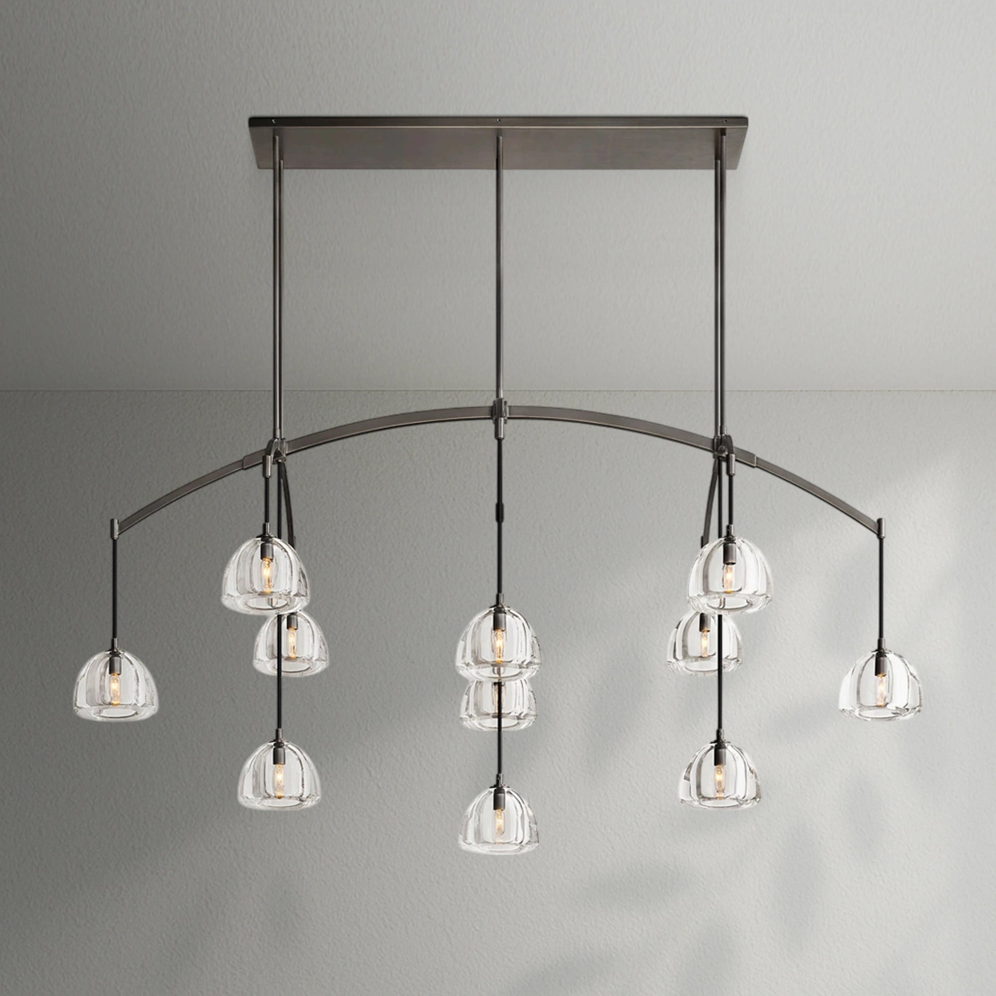 Hemispher Modern Glass Linear Chandelier