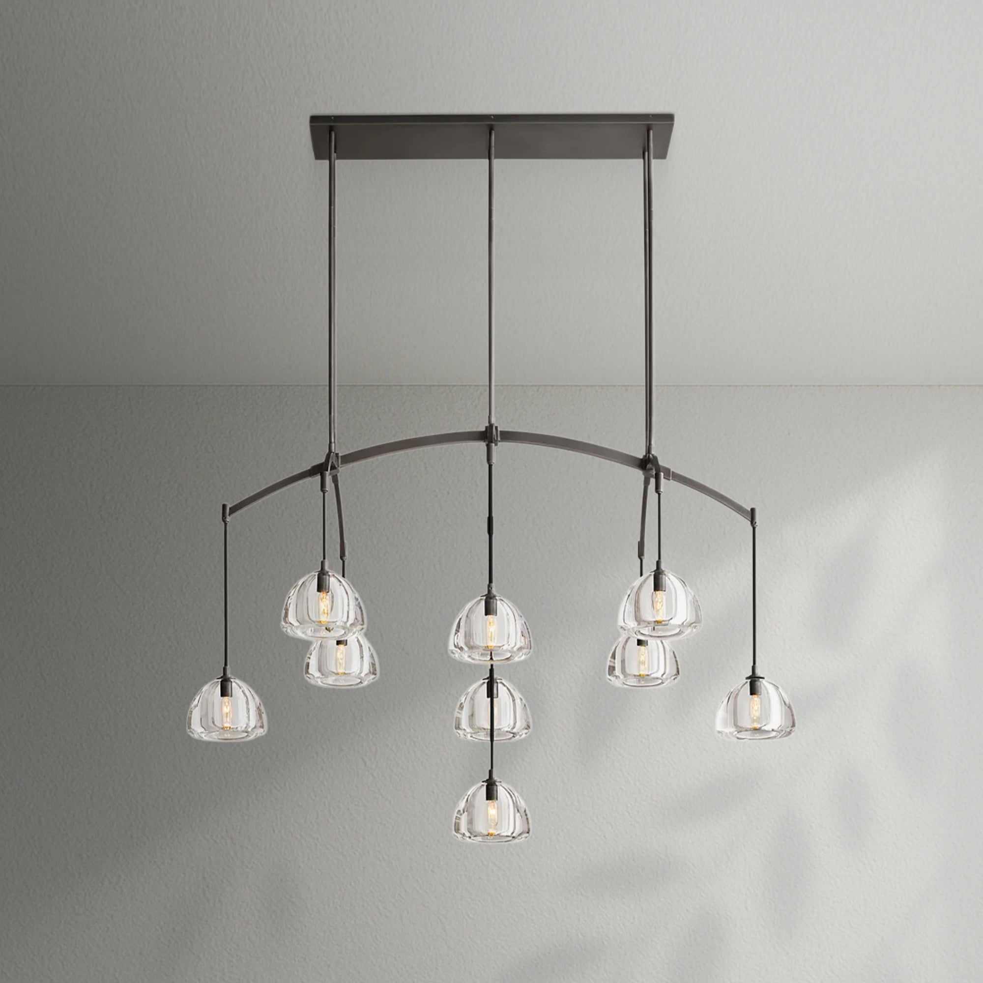 Hemispher Modern Glass Linear Chandelier