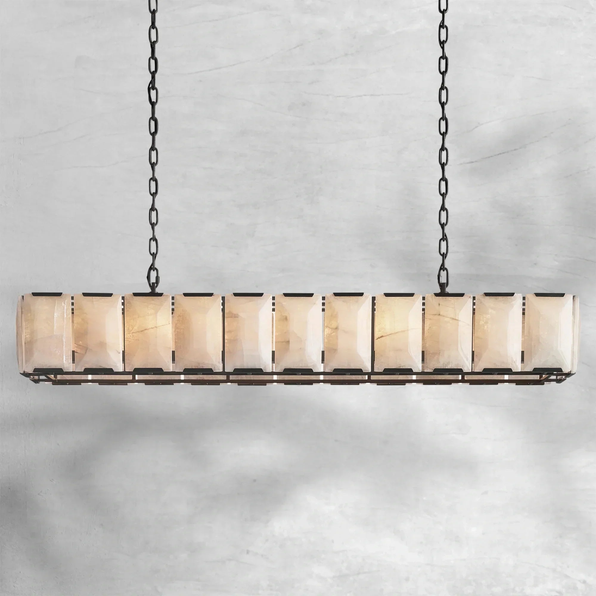 Harlew Calcite Rectangular Chandelier 74"