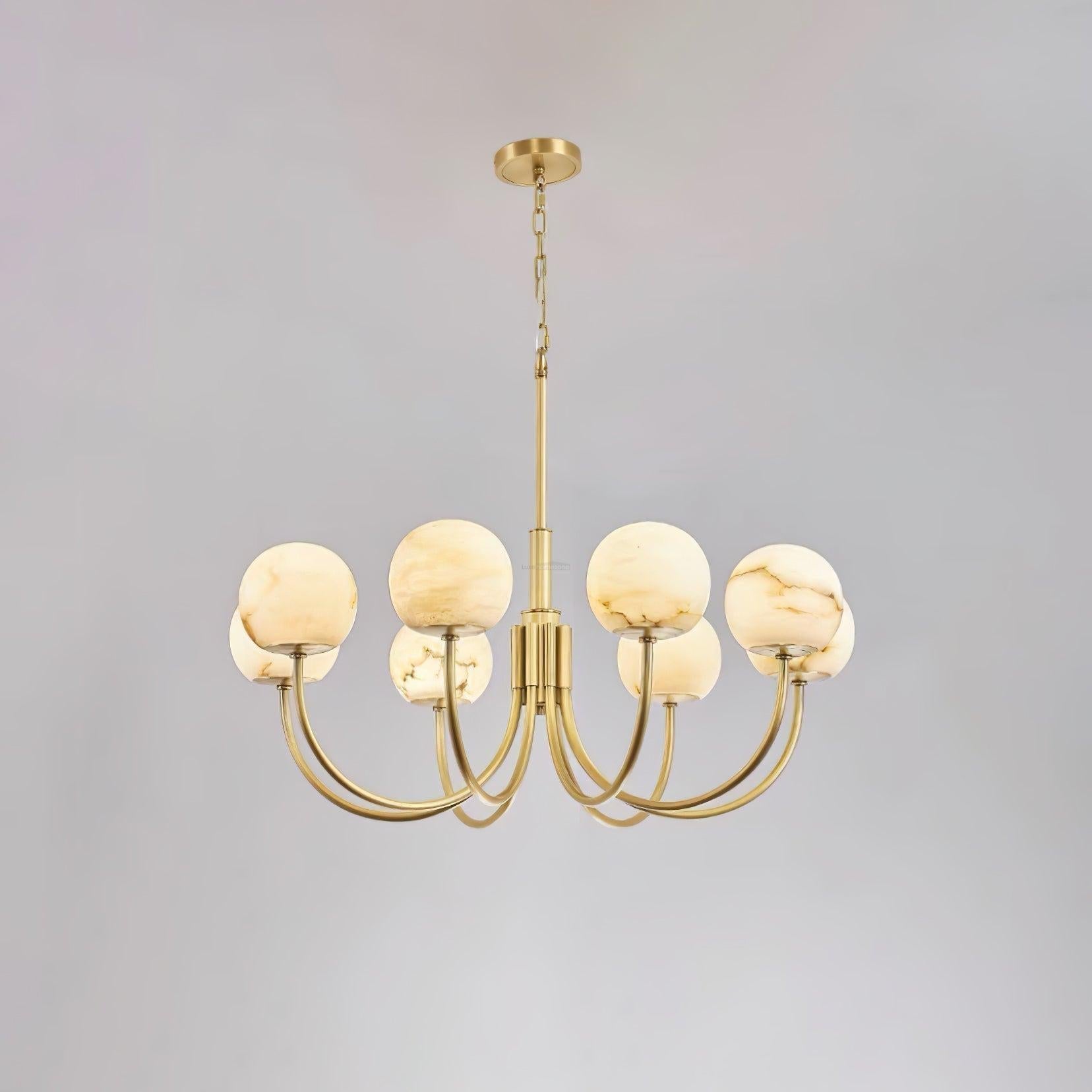 Aurelian Alabaster Globe Chandelier with 6/8/10/12 heads