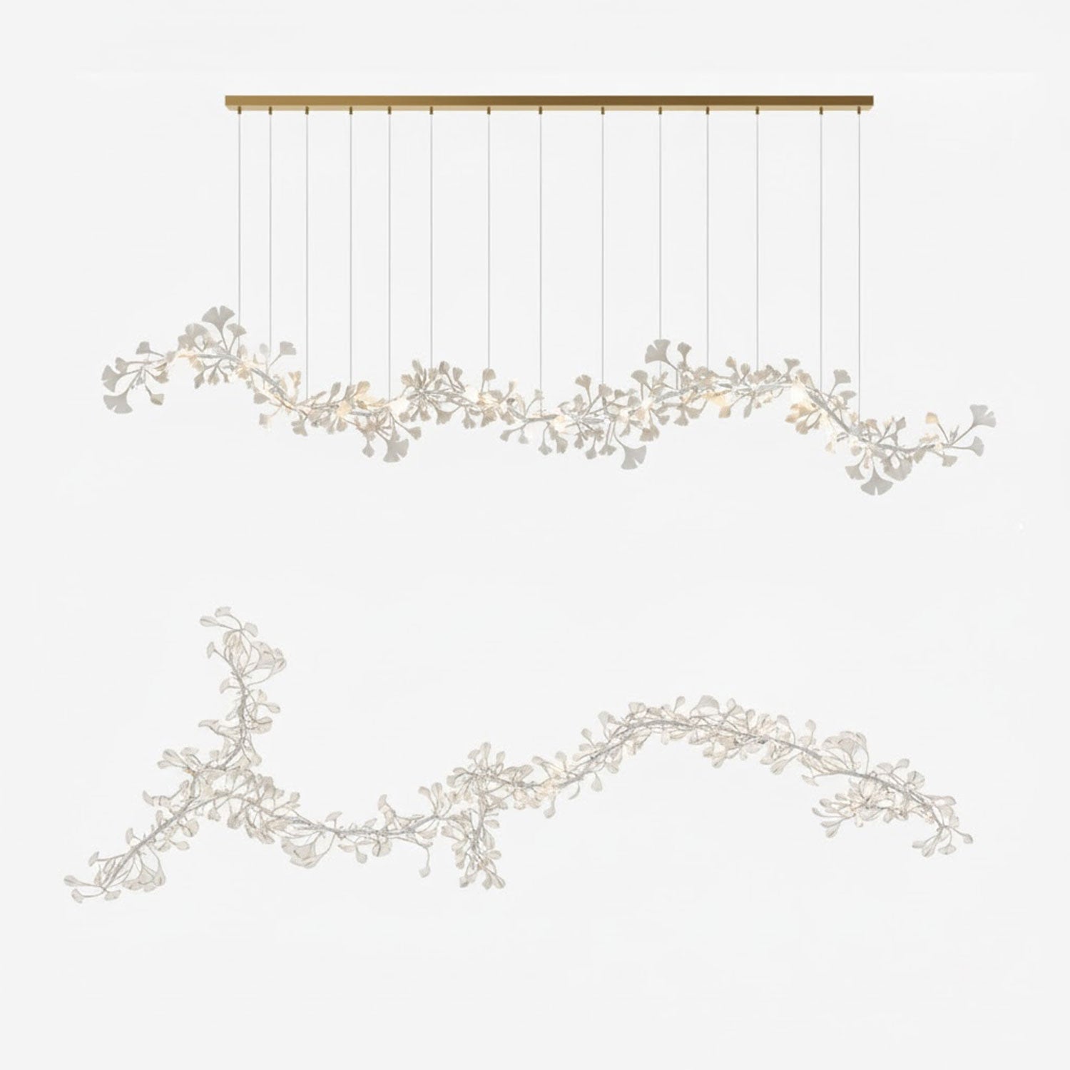 Gingko Ceramic Branch Chandelier E