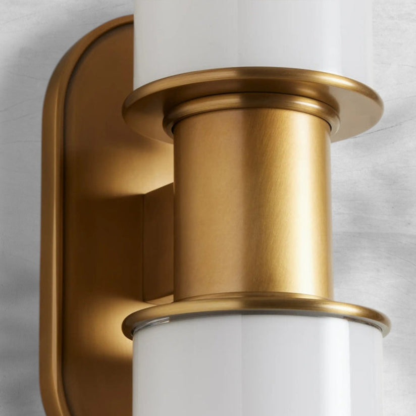 Harlien Modern Milk Glass 2-Light Wall Sconce