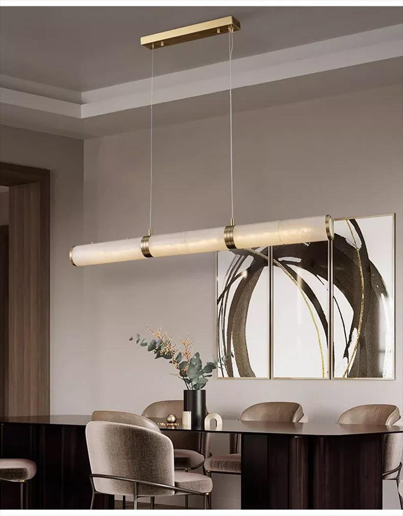 Alabaster Anne Art Linear Chandelier
