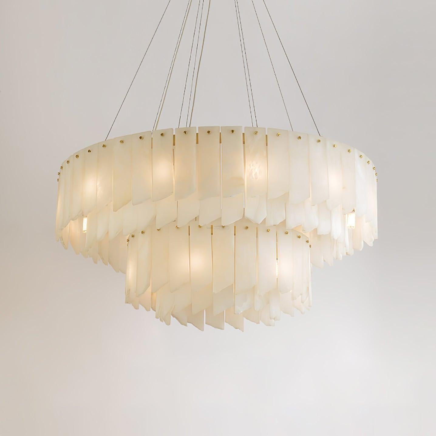 Alabaster Cascade Tiered Chandelier 27.6
