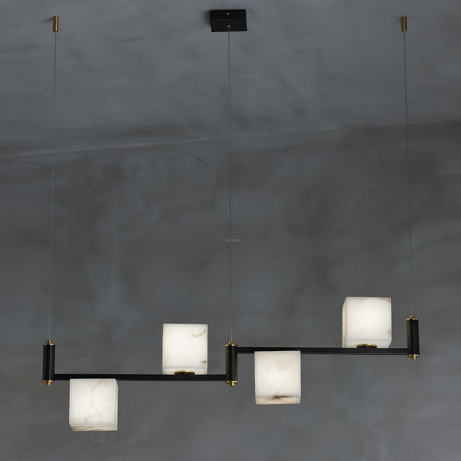Alabaster Square Box Chandelier with 4/5/6/8/9 heads