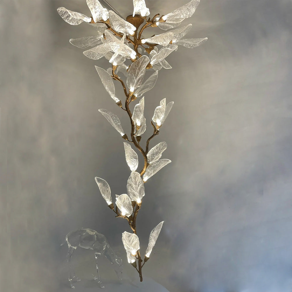 Creative Bionic Resin Leaves Chandelier