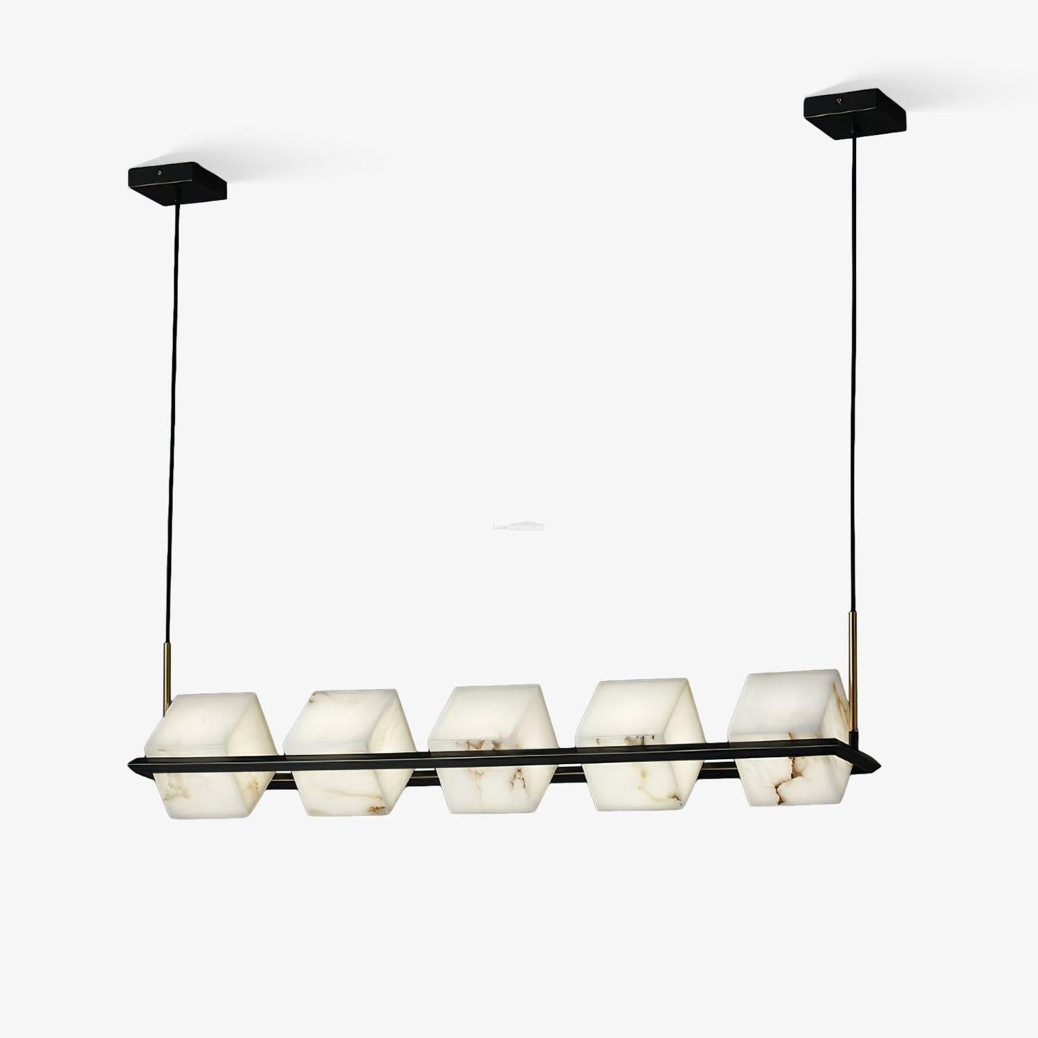 Alabaster Square Box Chandelier with 4/5/6/8/9 heads
