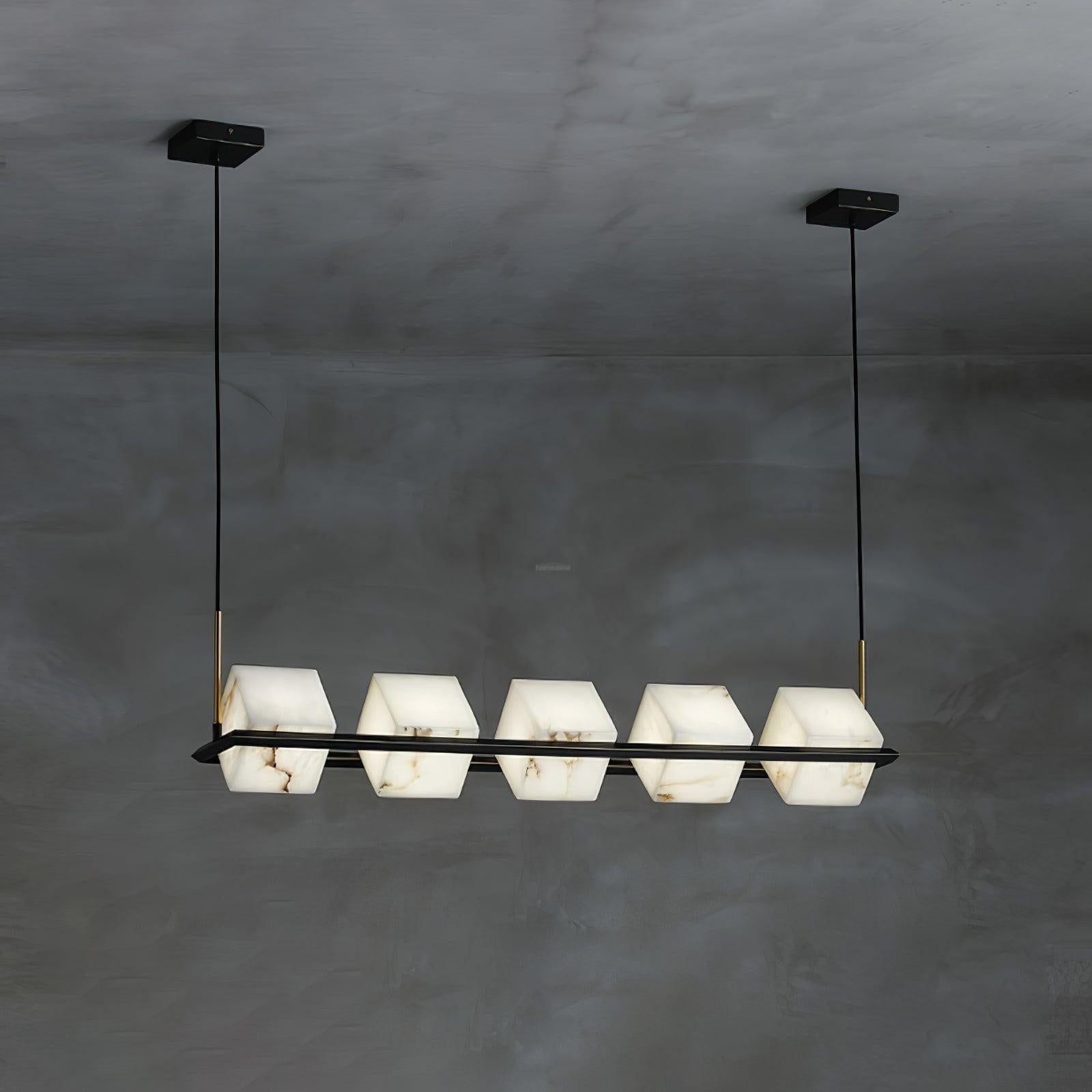 Alabaster Square Box Chandelier with 4/5/6/8/9 heads