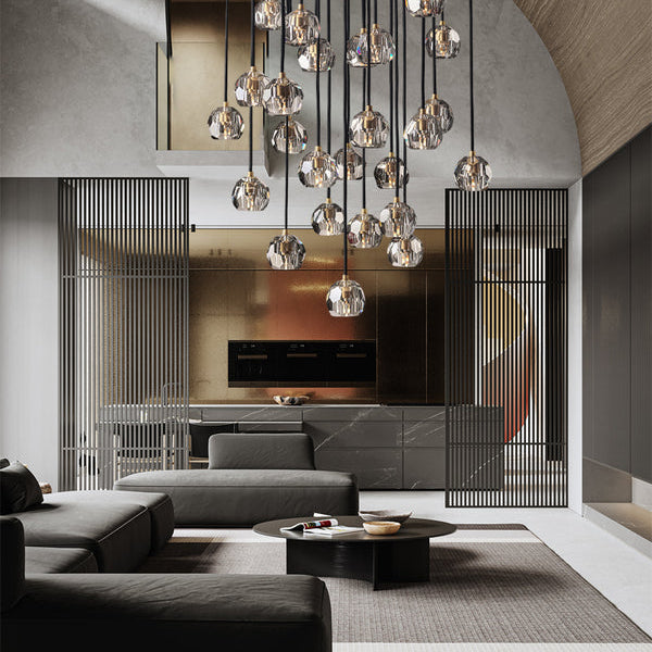 Boule Do Crystal Cluster Round Chandelier