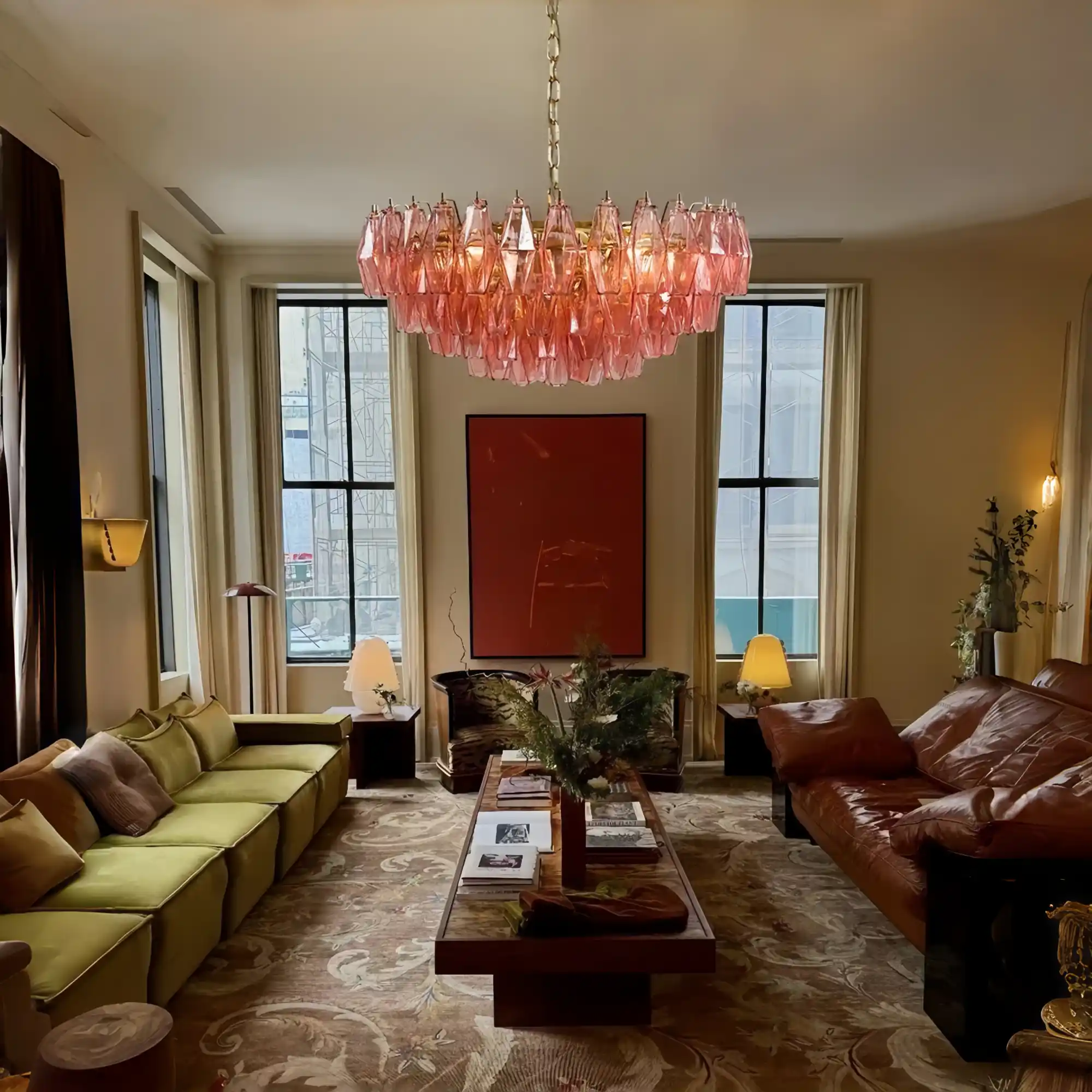 Hand Blown Tier Glass Large Murano Chandelier 24"31"40"