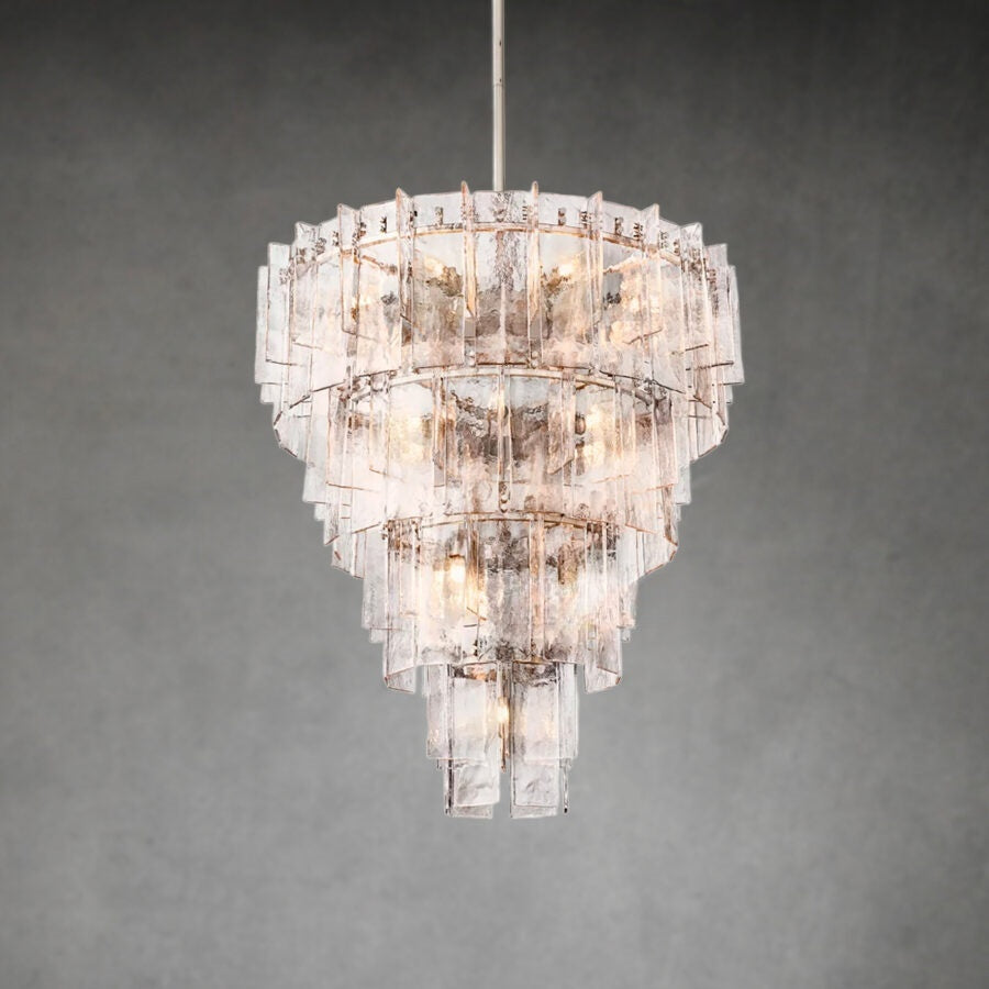 Latrel Clear Glass Tiered Round Chandelier 47″
