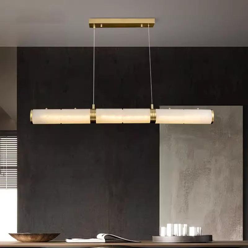 Alabaster Anne Art Linear Chandelier