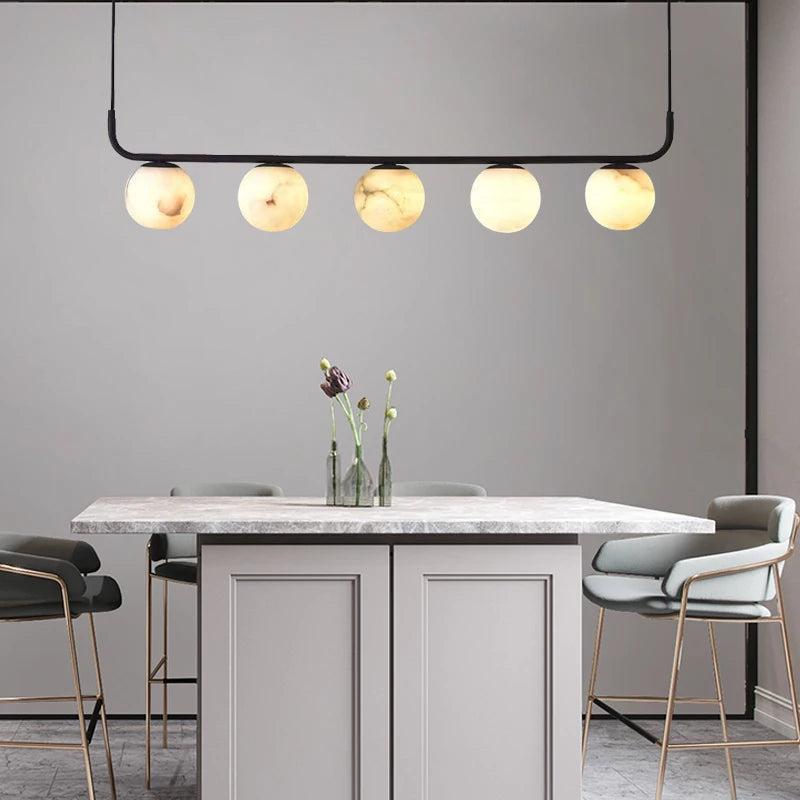 Alabaster Anne Island Chandelier 5 Lights