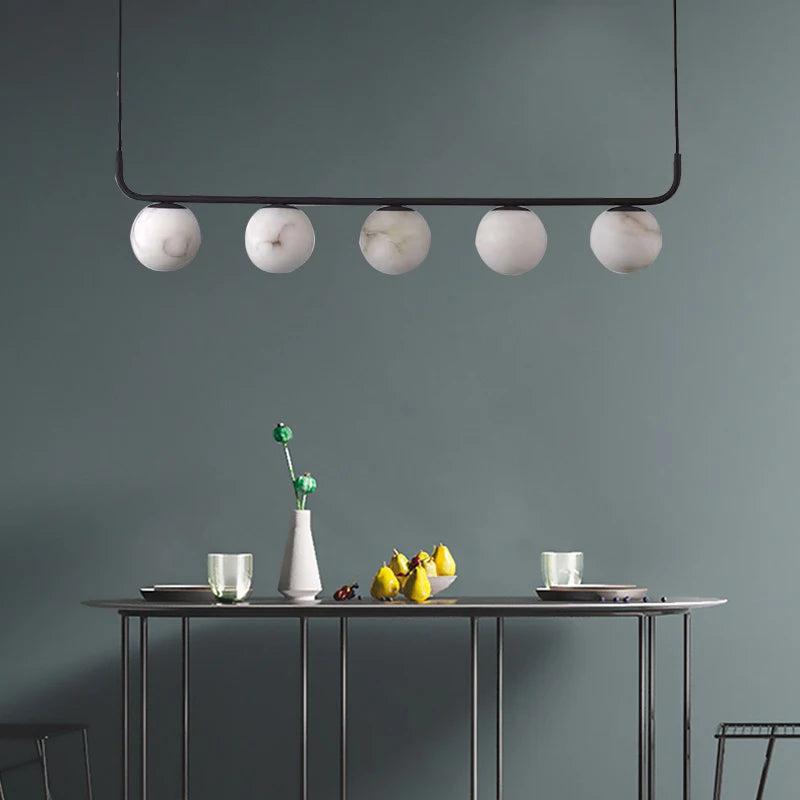 Alabaster Anne Island Chandelier 5 Lights