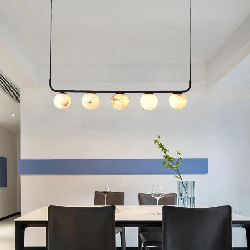 Alabaster Anne Island Chandelier 5 Lights
