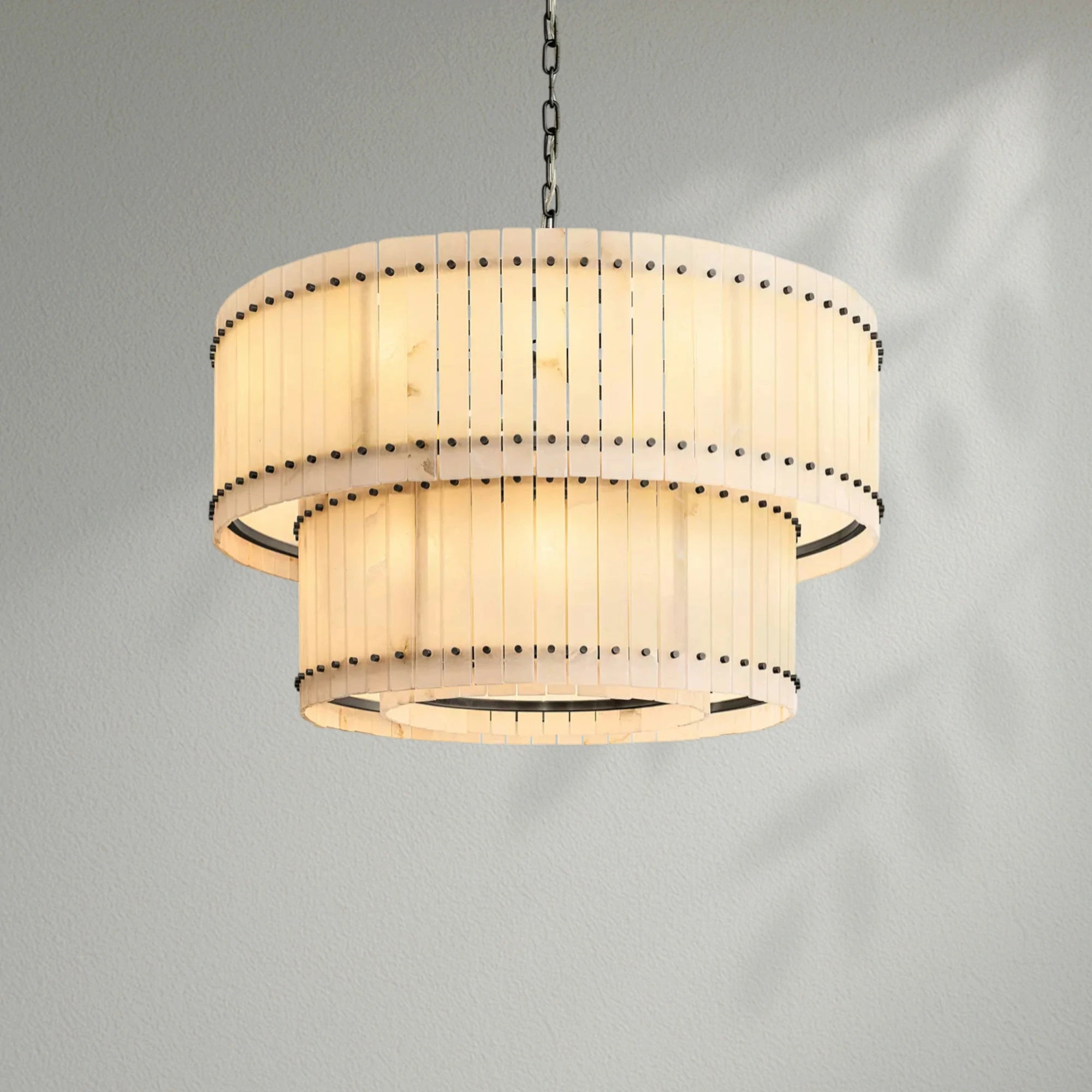 Sun Marco Alabaster Round Tiered Chandelier