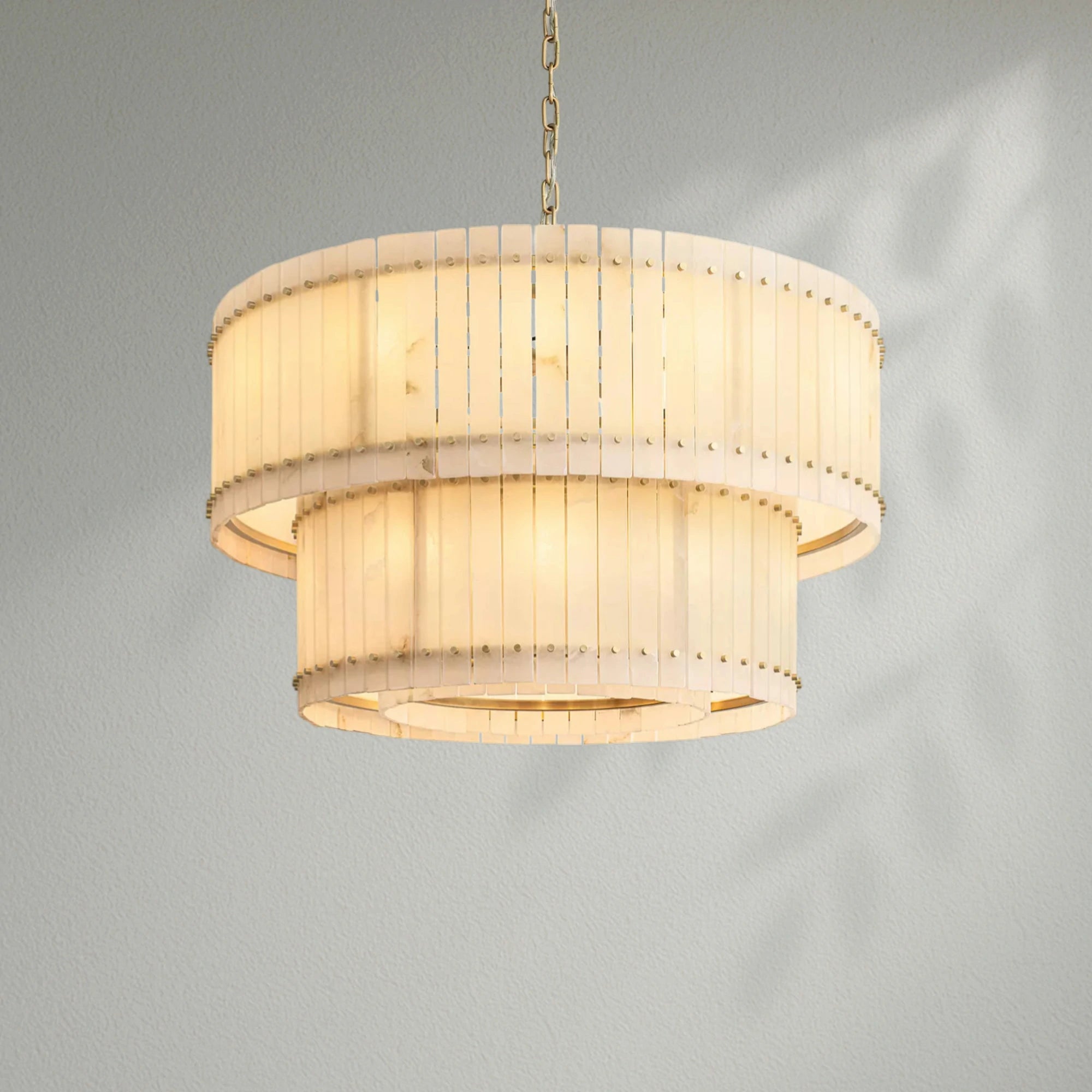 Sun Marco Alabaster Round Tiered Chandelier