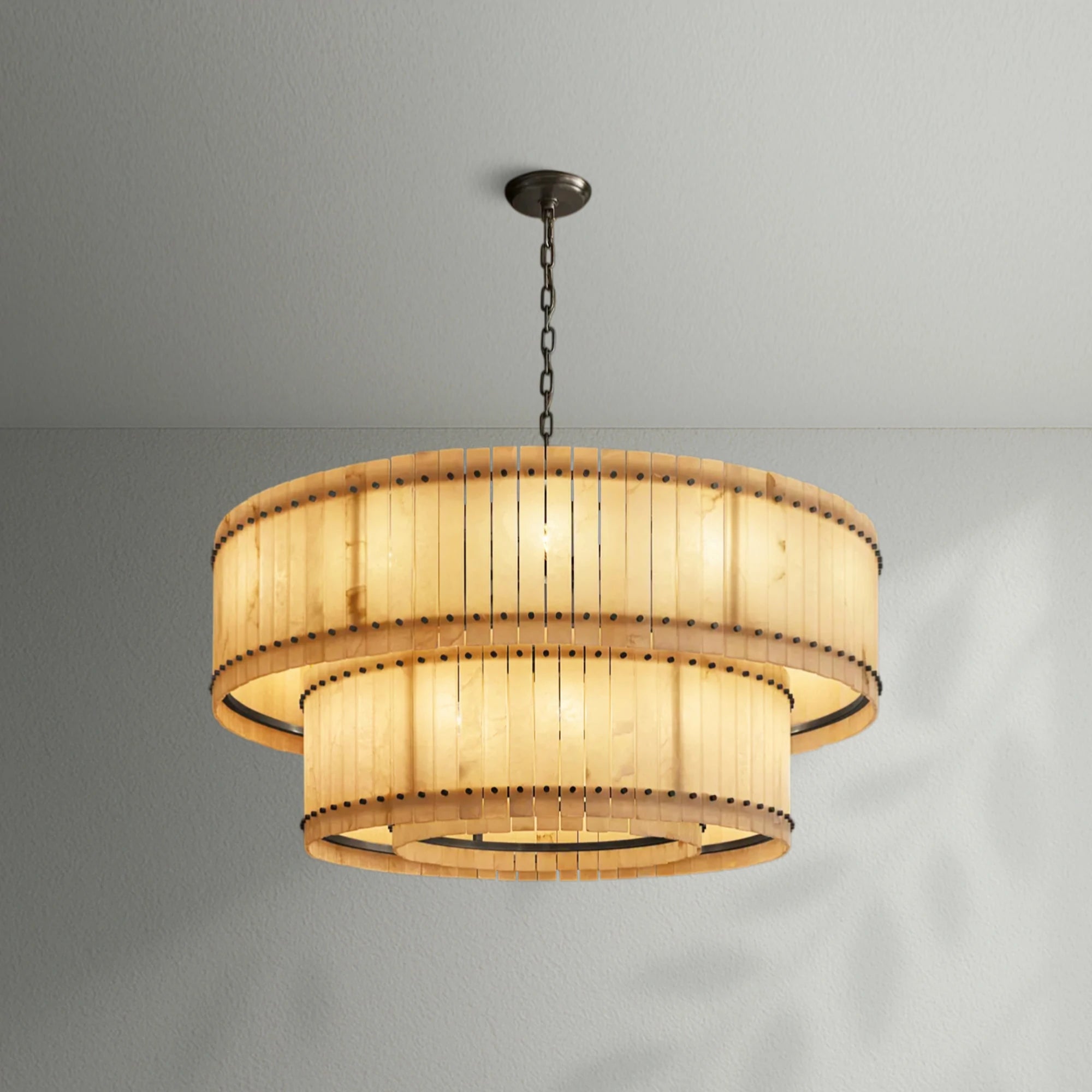 Sun Marco Alabaster Round Tiered Chandelier