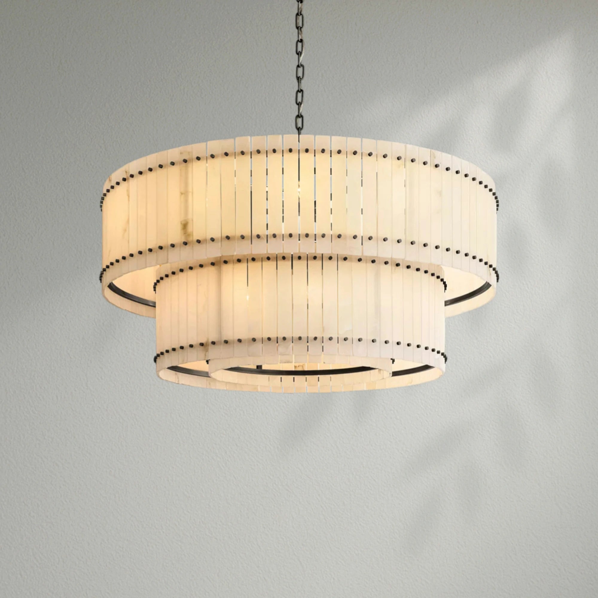 Sun Marco Alabaster Round Tiered Chandelier