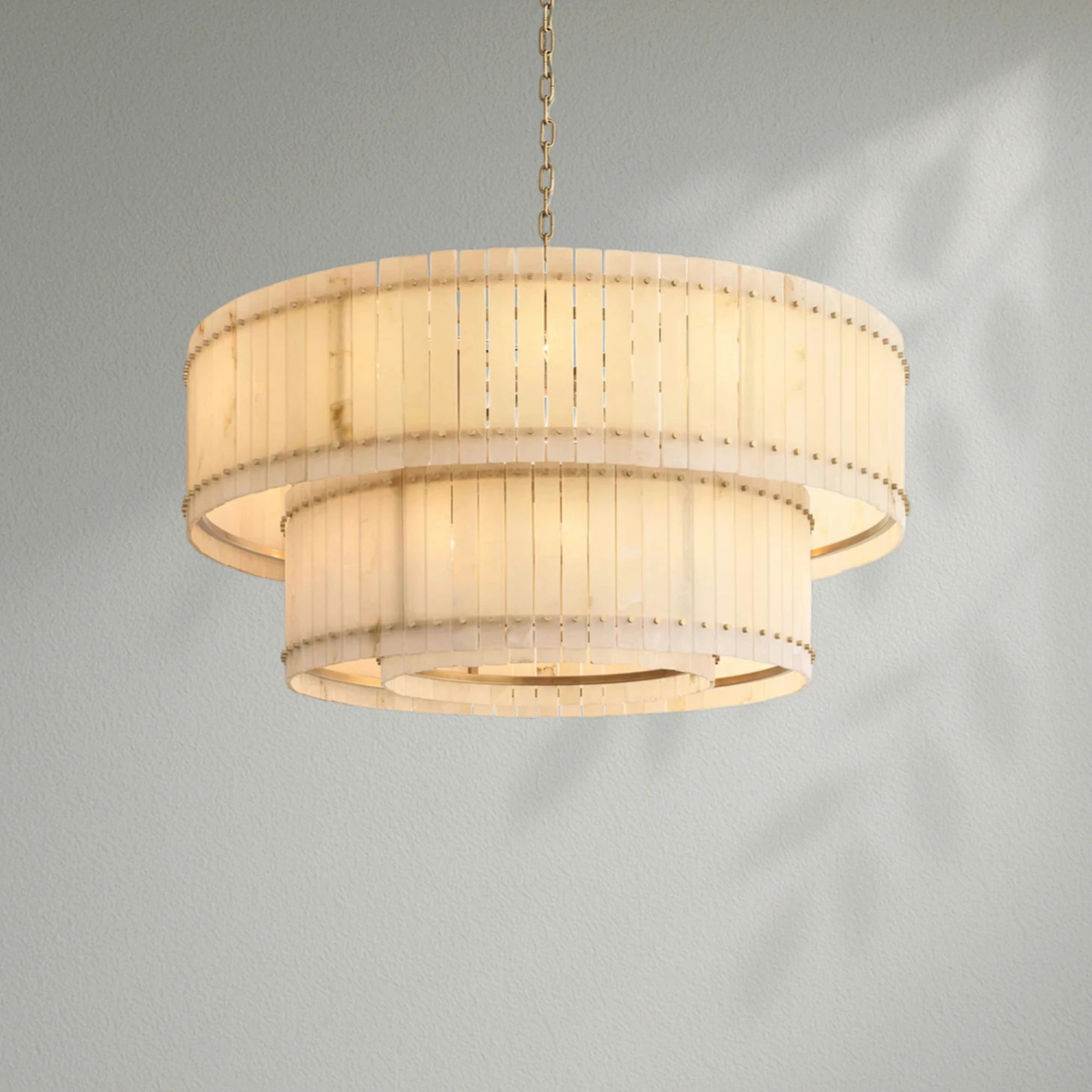 Sun Marco Alabaster Round Tiered Chandelier