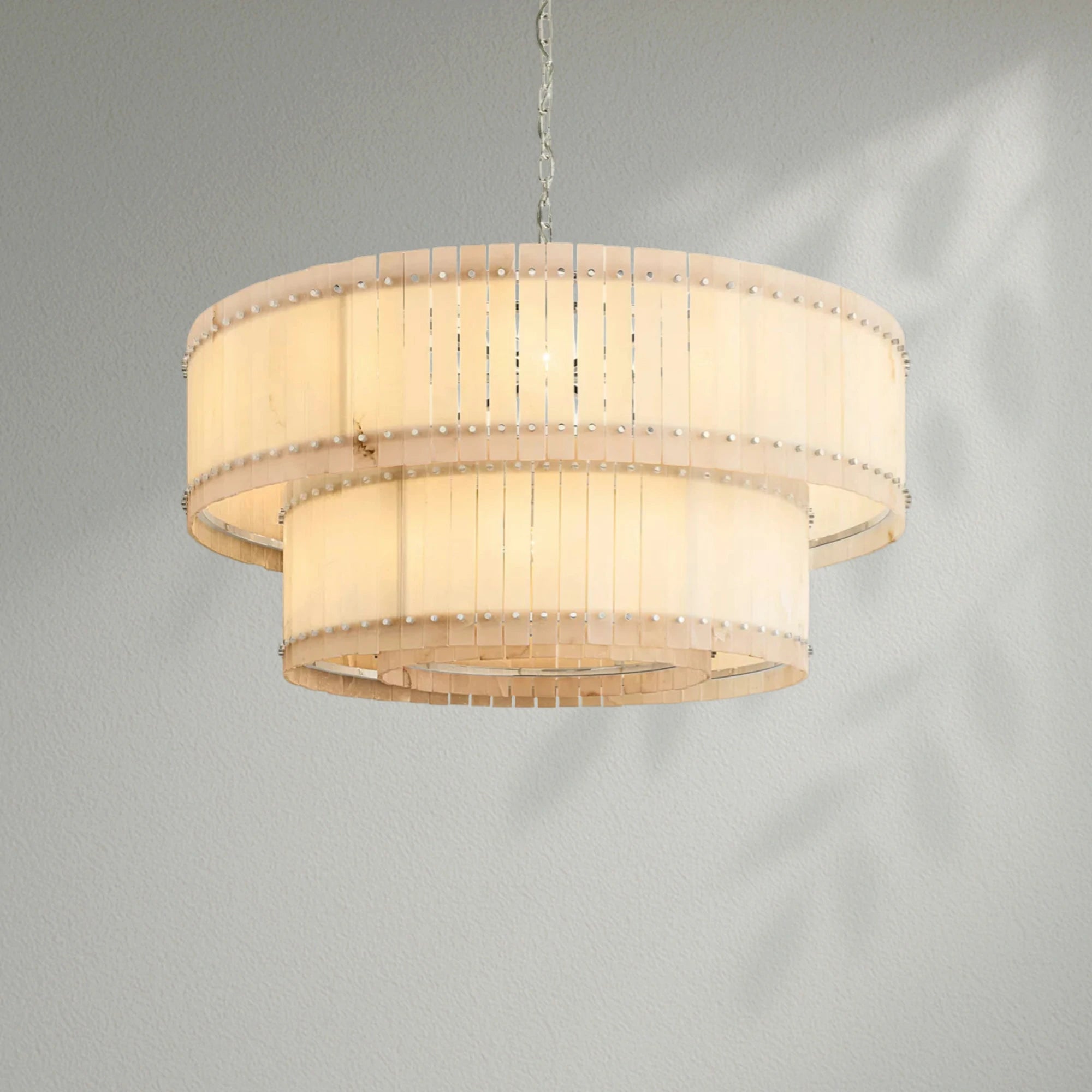 Sun Marco Alabaster Round Tiered Chandelier