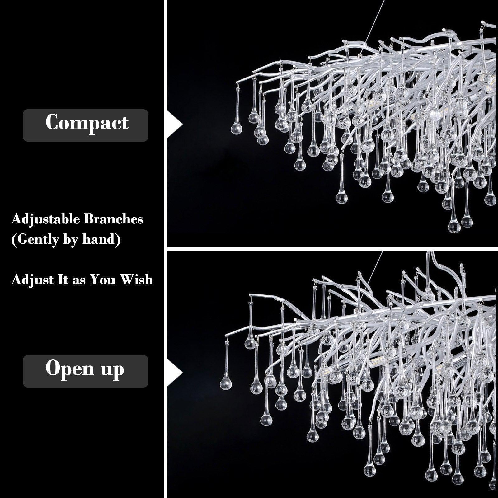 Luster Gaze Veridian Branch Rectangle Chandelier - Background Shot