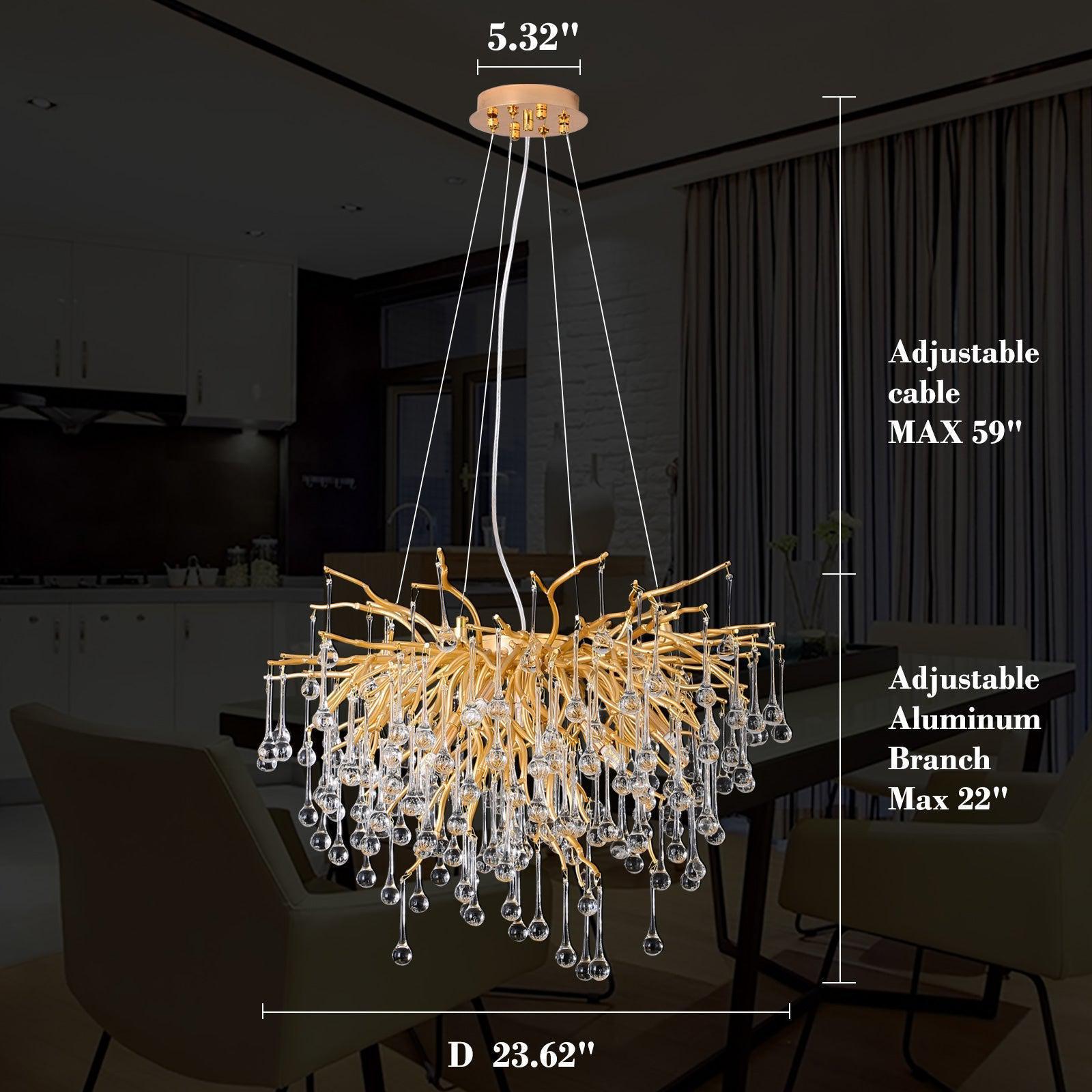 Luster Gaze Veridian Bloom Branch Chandelier - Background Shot