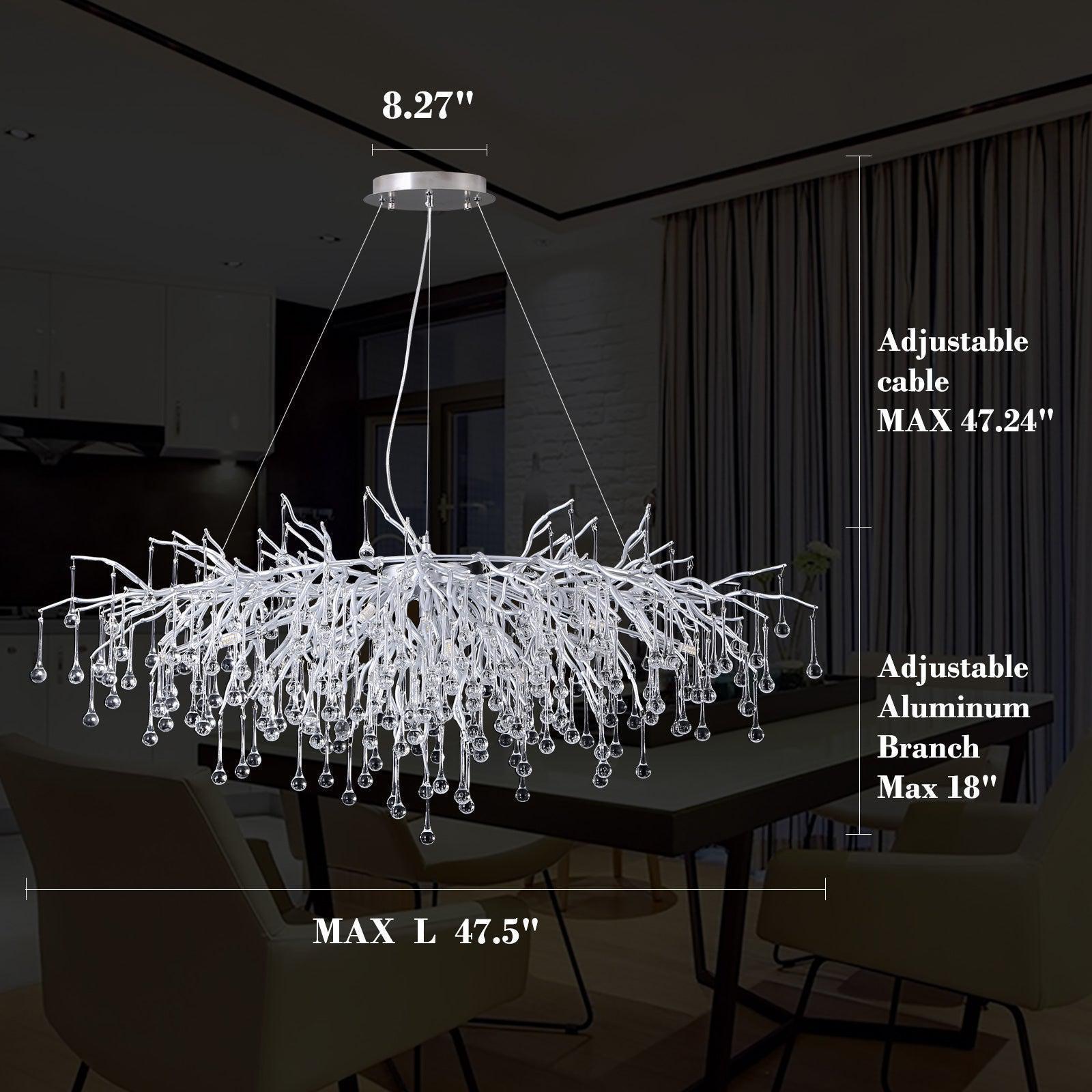 Luster Gaze Veridian Branch Rectangle Chandelier - Background Shot