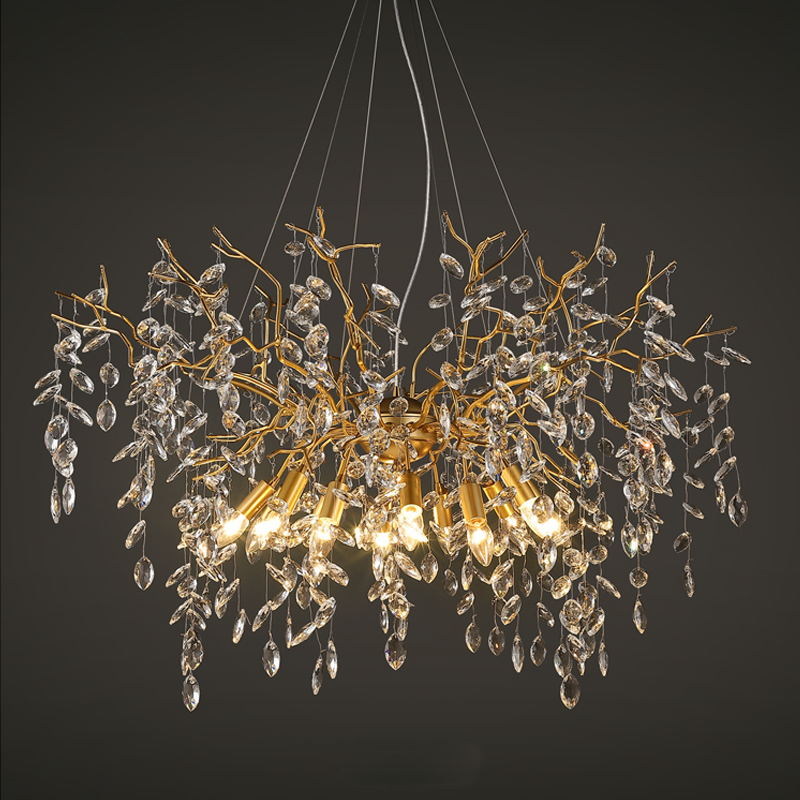 Luster Gaze Veridian Bloom Crystal Branch Chandelier - Background Shot