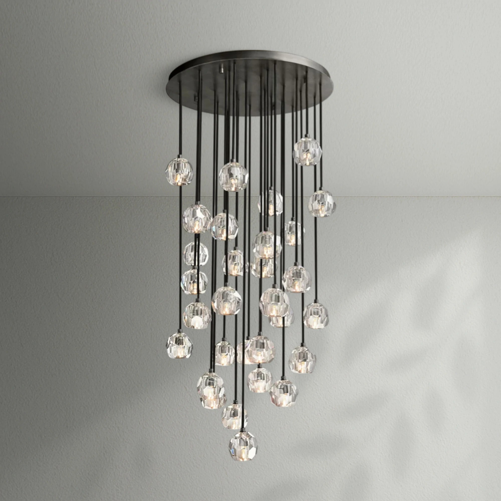Boule Do Crystal Cluster Round Chandelier