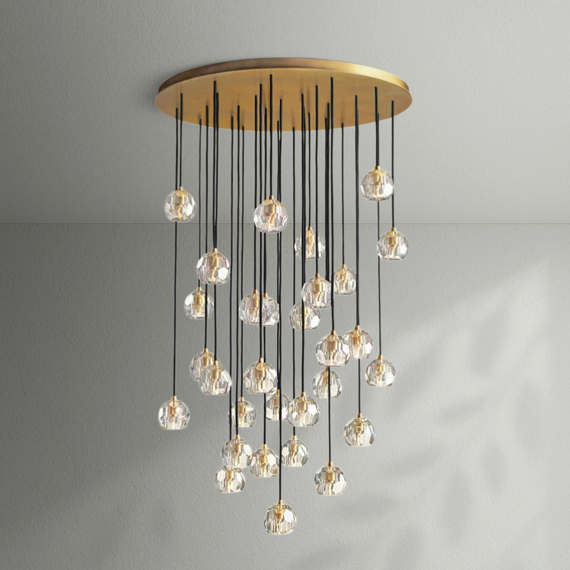 Boule Do Crystal Cluster Round Chandelier