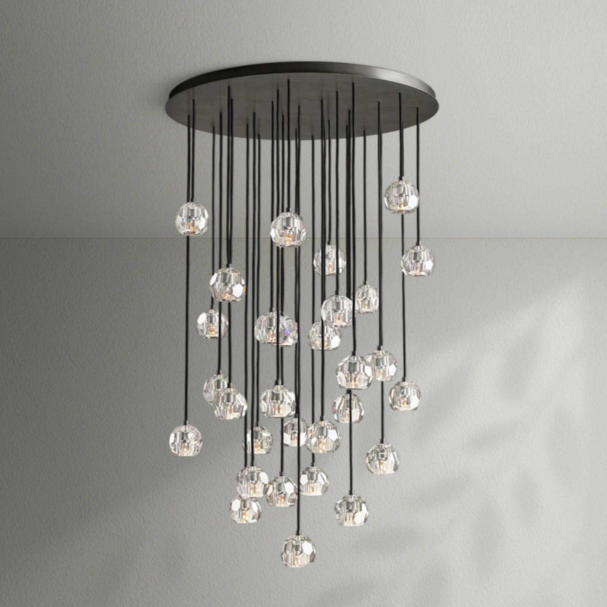 Boule Do Crystal Cluster Round Chandelier