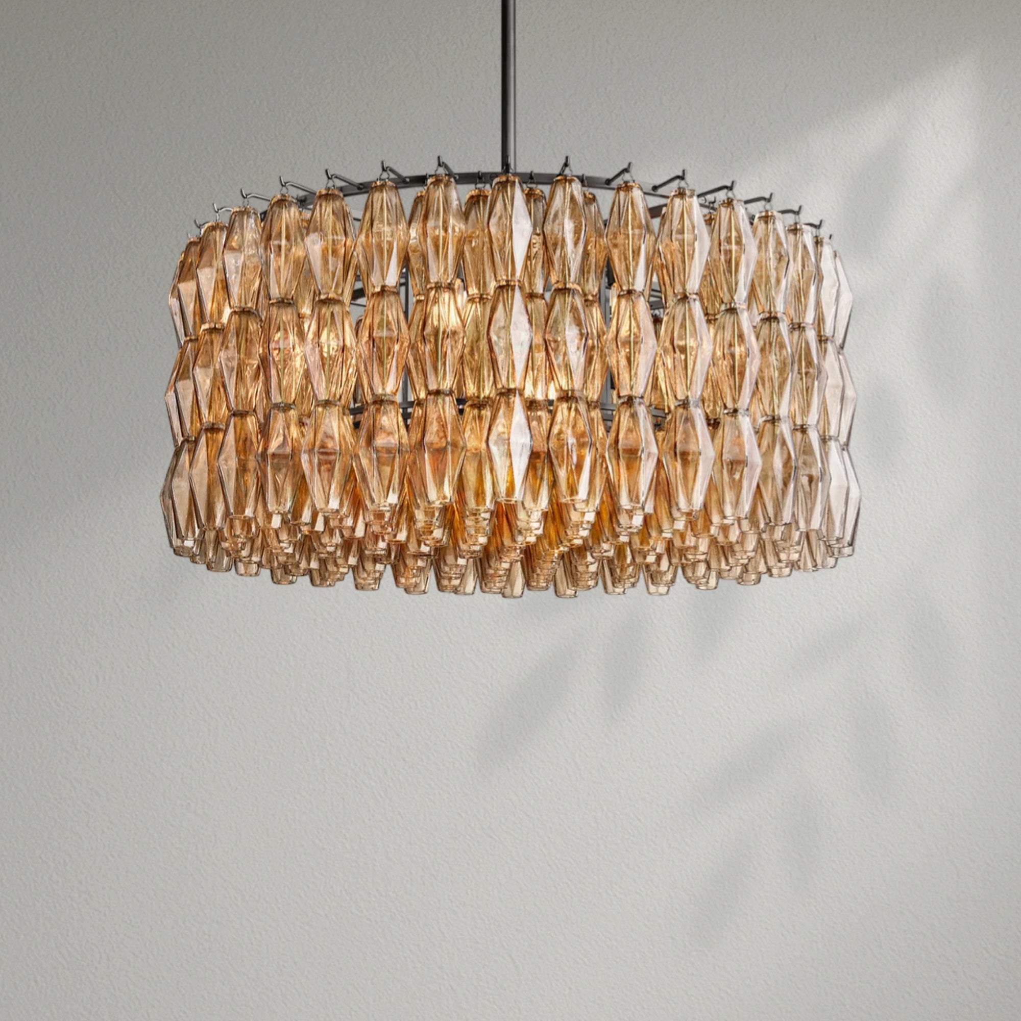 Chiaran Smoke Glass Round Chandelier